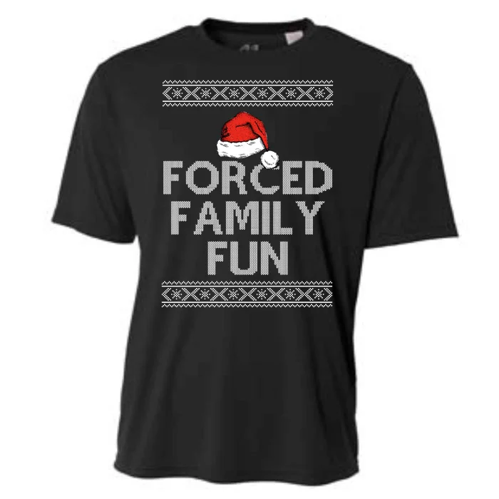 Forced Family Fun Funny Ugly Christmas Holiday Cooling Performance Crew T-Shirt