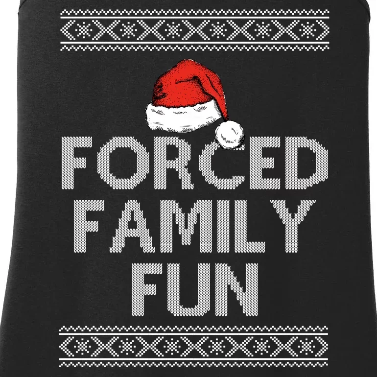 Forced Family Fun Funny Ugly Christmas Holiday Ladies Essential Tank