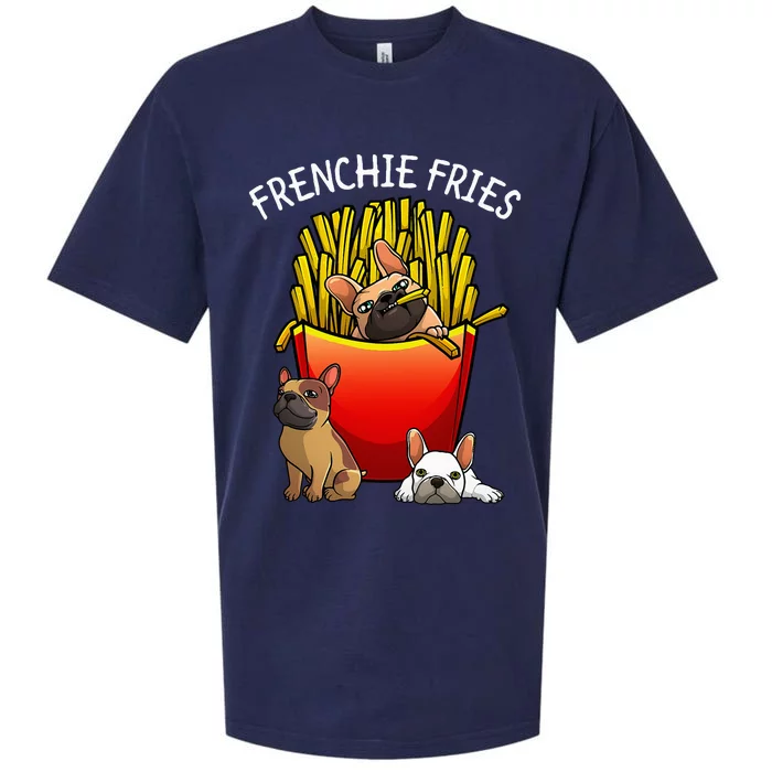 Funny Frenchie Fries French Bulldog Lover Sueded Cloud Jersey T-Shirt