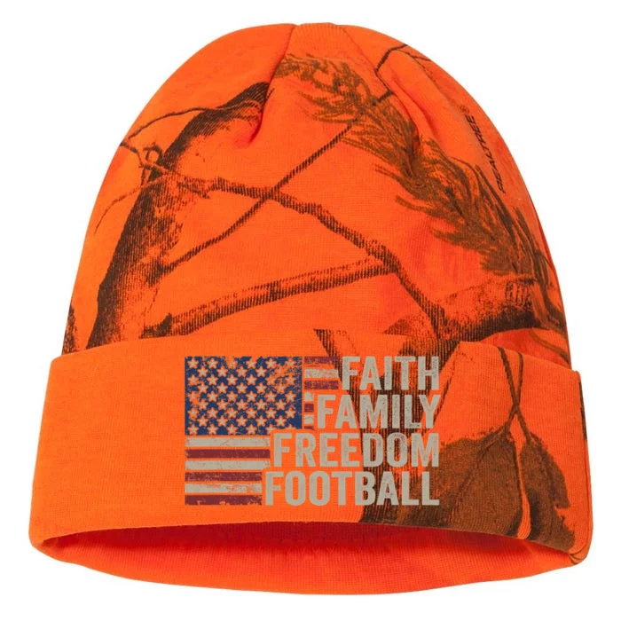 Faith Family Freedom Football Vintage American Flag Player Kati - 12in Camo Beanie