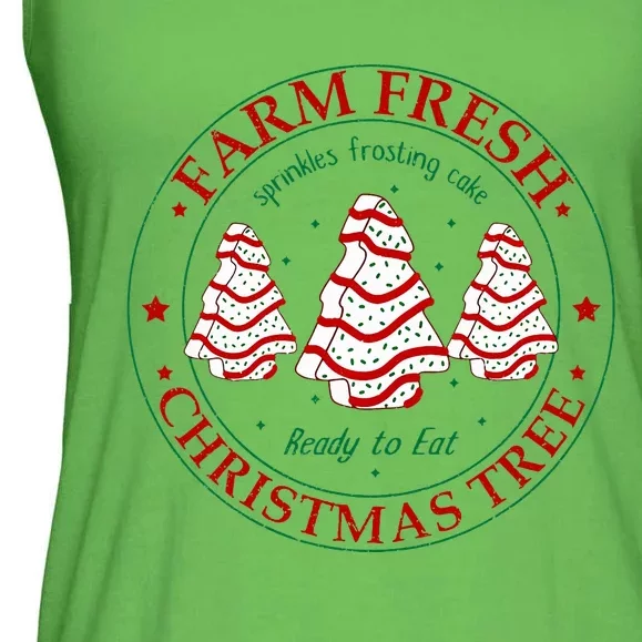 Funny Farm Fresh Christmas Tree Cakes Family Xmas Pajamas Ladies Essential Flowy Tank