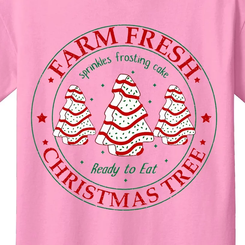 Funny Farm Fresh Christmas Tree Cakes Family Xmas Pajamas Kids T-Shirt