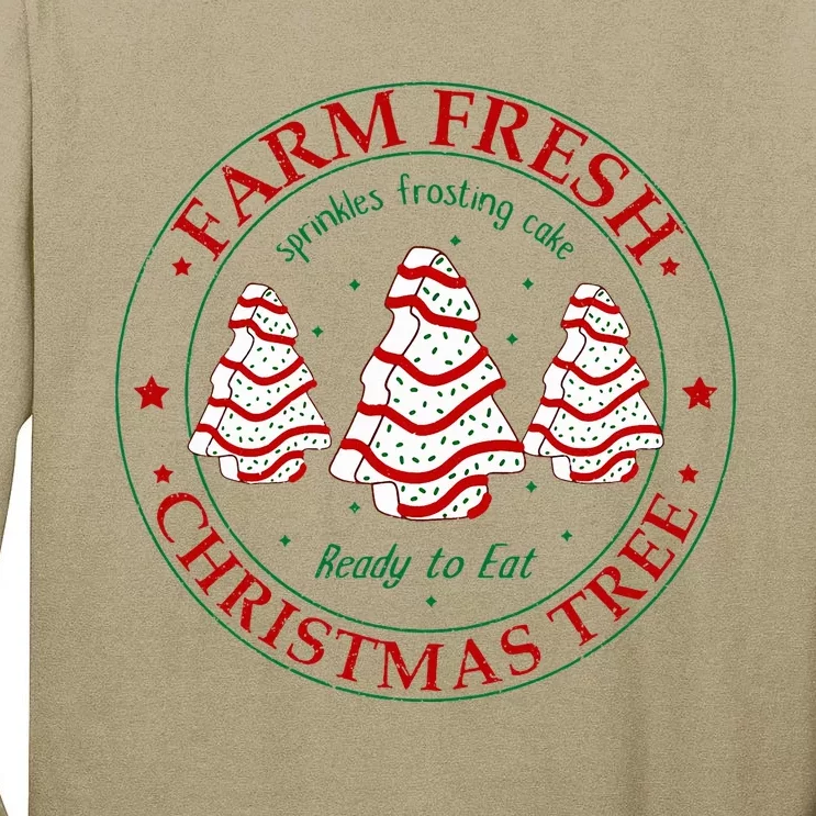 Funny Farm Fresh Christmas Tree Cakes Family Xmas Pajamas Tall Long Sleeve T-Shirt