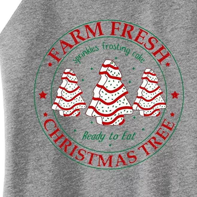 Funny Farm Fresh Christmas Tree Cakes Family Xmas Pajamas Women’s Perfect Tri Rocker Tank