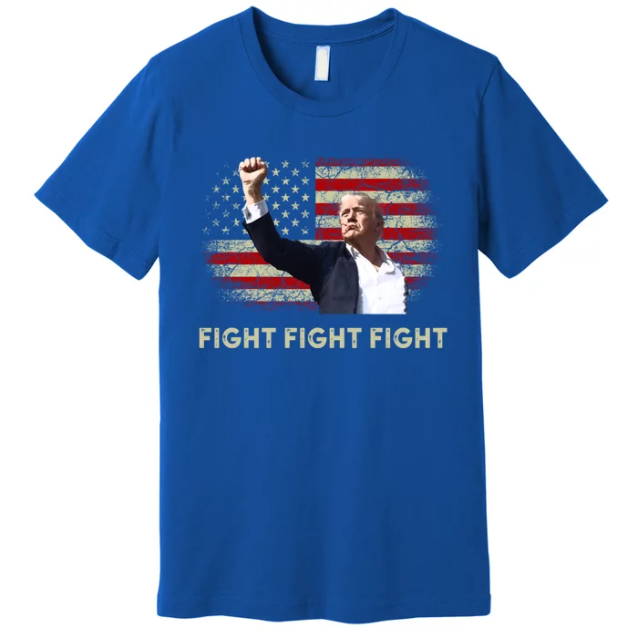 Fight Fight Fight Trump 2024 American Flag Shoot At Rally Cute Gift Premium T-Shirt