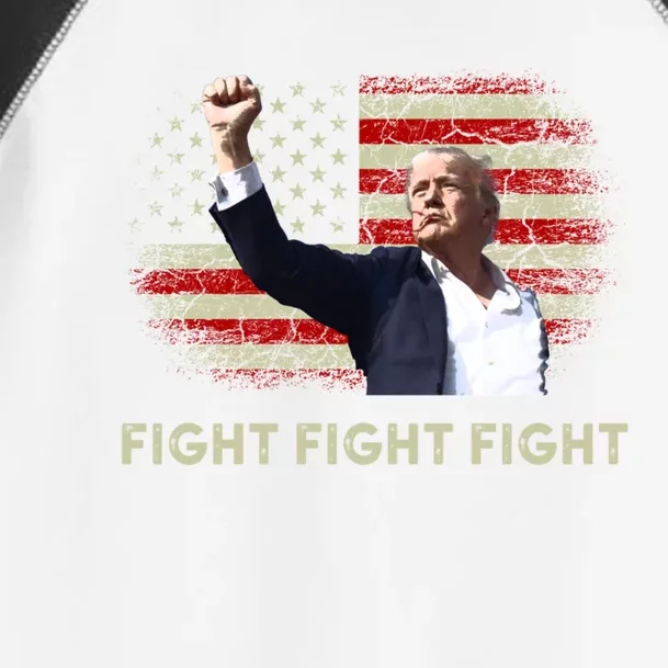 Fight Fight Fight Trump 2024 American Flag Shoot At Rally Cute Gift Toddler Fine Jersey T-Shirt