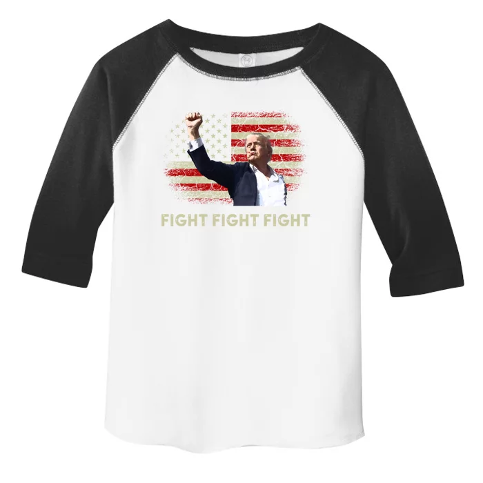 Fight Fight Fight Trump 2024 American Flag Shoot At Rally Cute Gift Toddler Fine Jersey T-Shirt