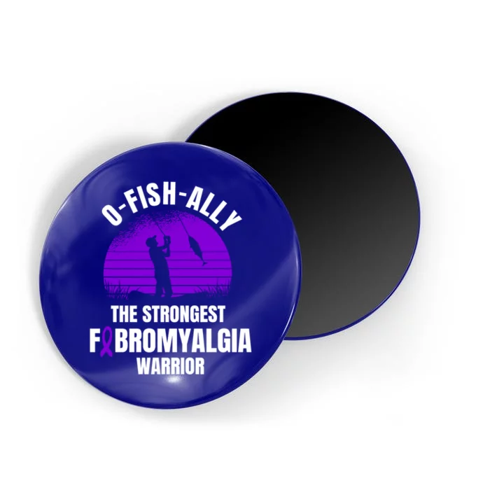 Funny Fishing Fibromyalgia Warrior Fisher Purple Ribbon Gift Magnet