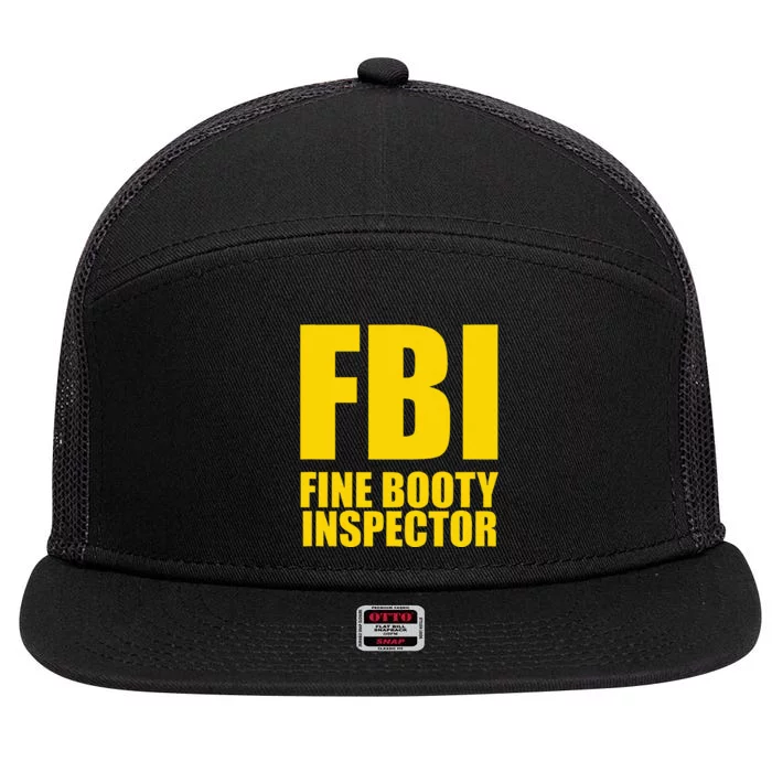 Funny Fbi Fine Booty Inspector 7 Panel Mesh Trucker Snapback Hat