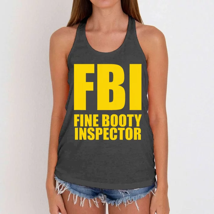 Funny Fbi Fine Booty Inspector Women's Knotted Racerback Tank