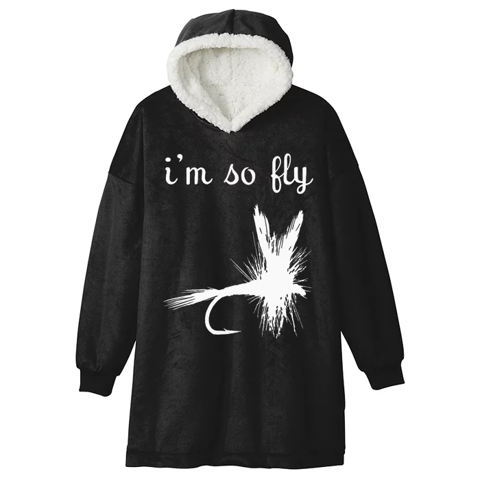 Fly Funny Fishing Hooded Wearable Blanket