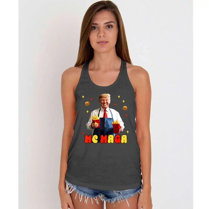 Fast Food Fun Parody Artwork Women's Knotted Racerback Tank