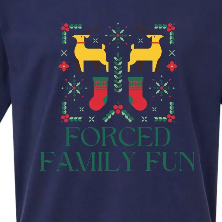 Forced Family Fun Ugly Christmas Sueded Cloud Jersey T-Shirt