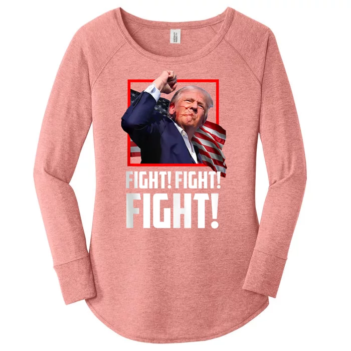 Fight Fight Fight For Donald Trump 2024 Usa Election Voting Women's Perfect Tri Tunic Long Sleeve Shirt