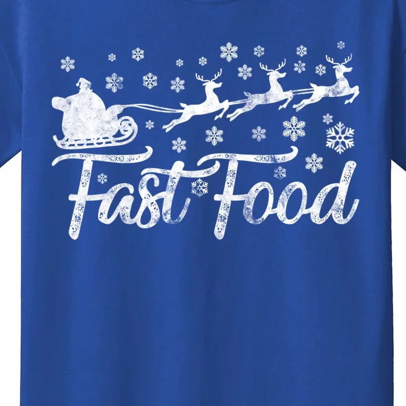 Fast Food Funny Christmas Reindeer Hunting Gift Kids T-Shirt