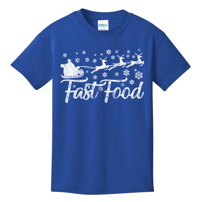 Fast Food Funny Christmas Reindeer Hunting Gift Kids T-Shirt