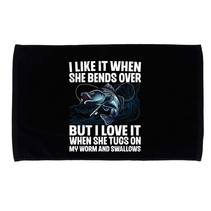 Funny Fishing For Men Women Fishing Fish Fisherman Microfiber Hand Towel