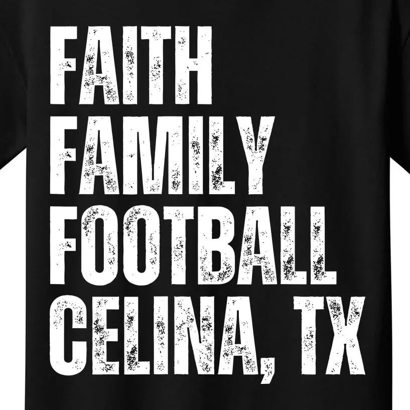 Faith Family Football Celina Texas Bobcats Kids T-Shirt