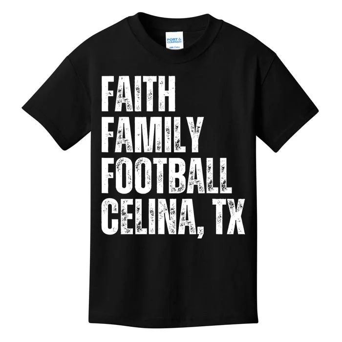 Faith Family Football Celina Texas Bobcats Kids T-Shirt