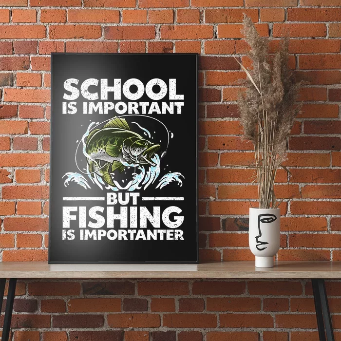 Funny Fishing For Kids Fish Saying Bass Fisherman Poster