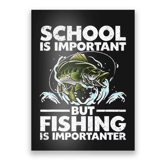 Funny Fishing For Kids Fish Saying Bass Fisherman Poster