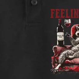 Funny Feeling Feral Racoon Gift Dry Zone Grid Performance Polo