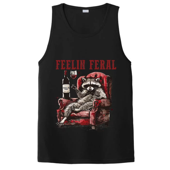 Funny Feeling Feral Racoon Gift Performance Tank