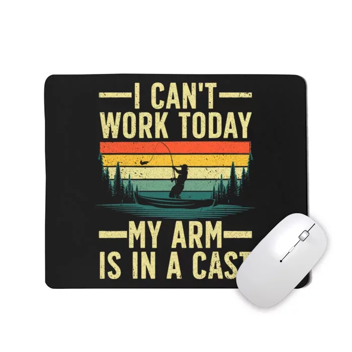 Funny Fishing For Men Women Fisherman Arm Cast Fish Hunting Mousepad