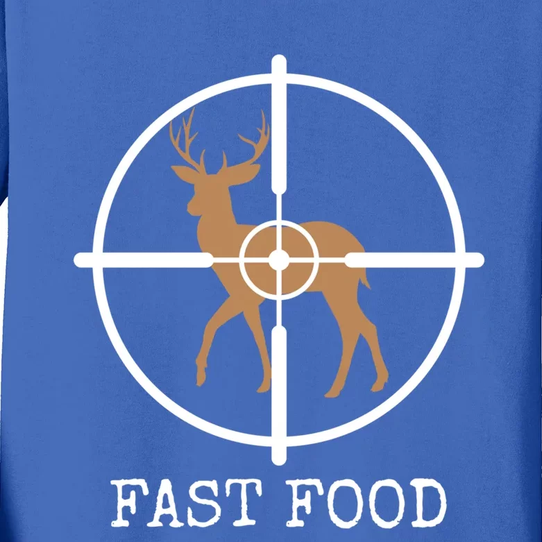 Fast Food Funny Deer Hunting Meaningful Gift Kids Long Sleeve Shirt