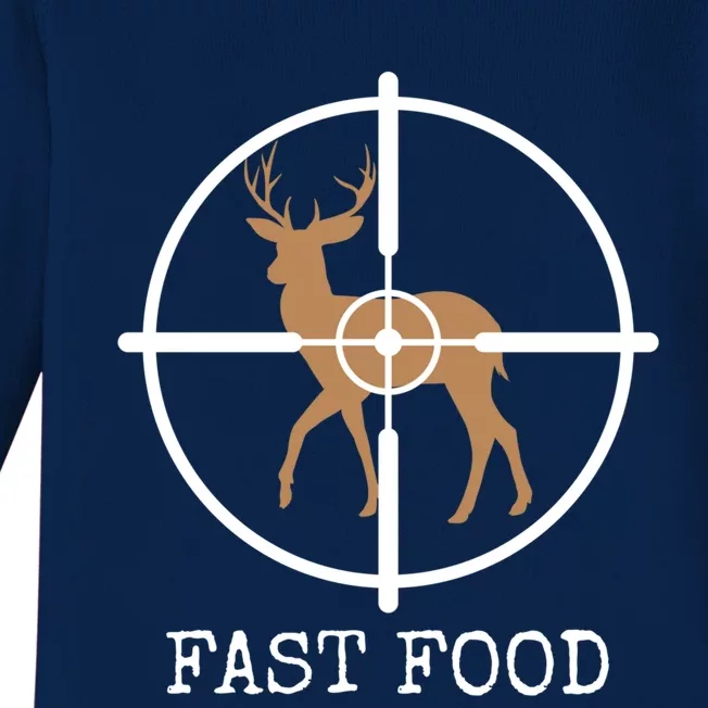 Fast Food Funny Deer Hunting Meaningful Gift Baby Long Sleeve Bodysuit