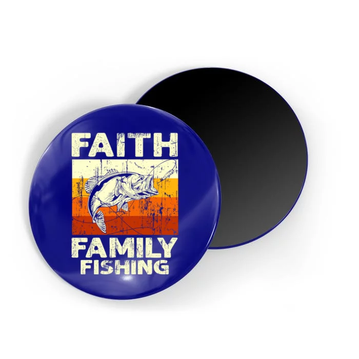 Faith Family Fishing Quotes Vintage Fishing Meaningful Gift Magnet