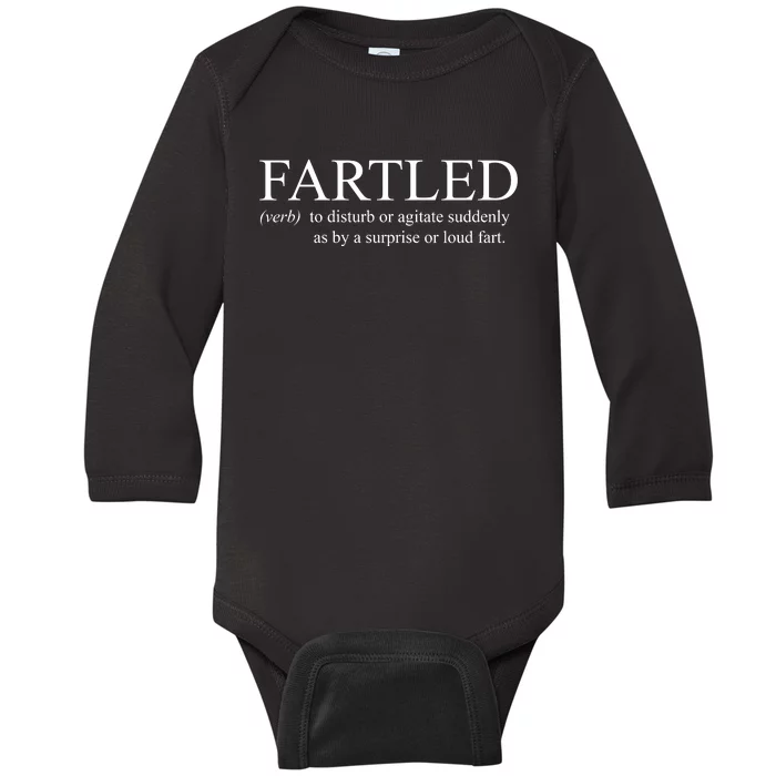 Fartled Funny Fart Definition Baby Long Sleeve Bodysuit