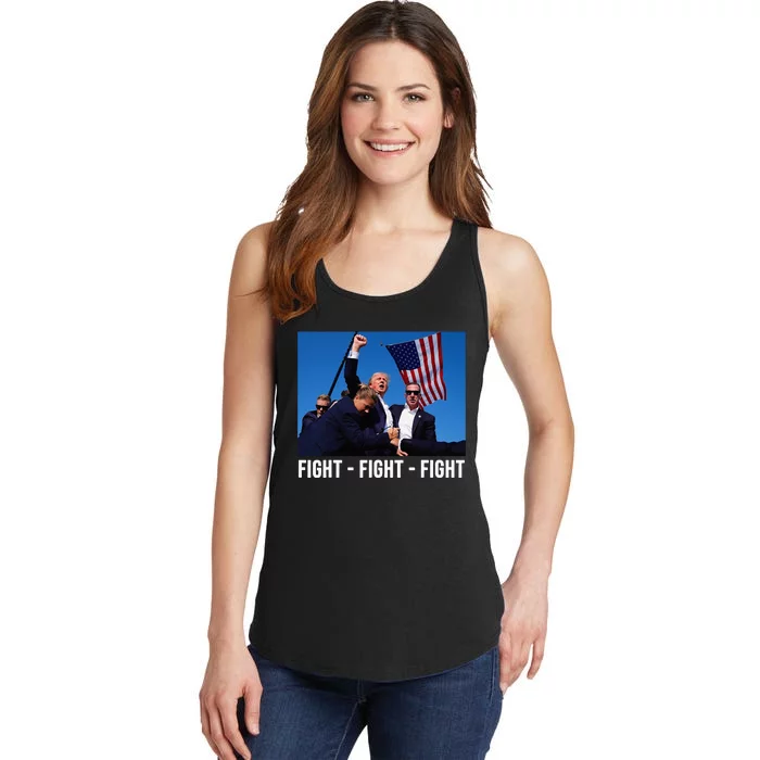 Fight Fight Fight Donald Trump Rally You Missed Proud American Usa Election Ladies Essential Tank