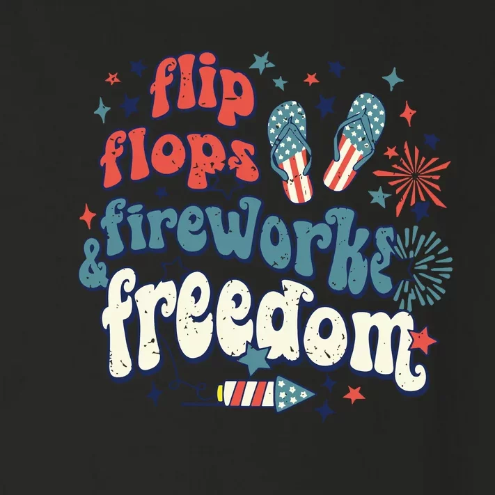 Flip Flops Fireworks Freedom Fourth Of July Toddler Long Sleeve Shirt