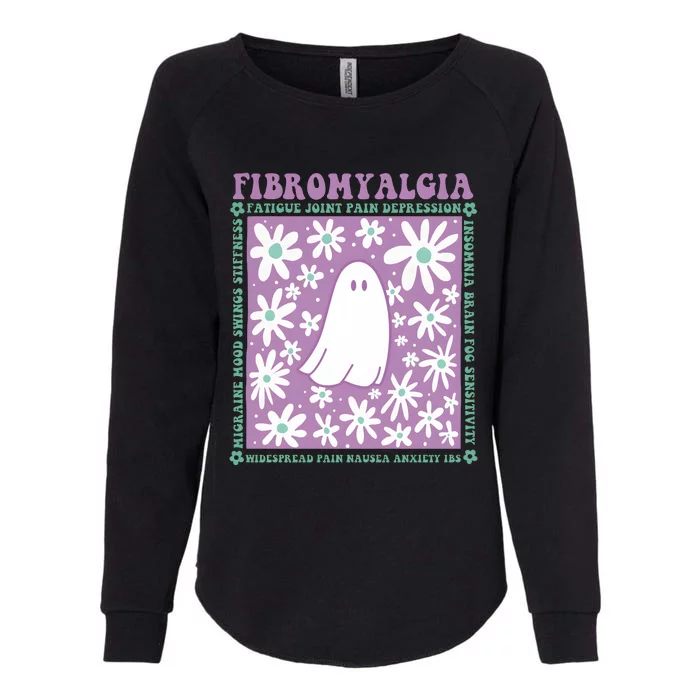 Fibromyalgia Flower Floral Retro Womens California Wash Sweatshirt