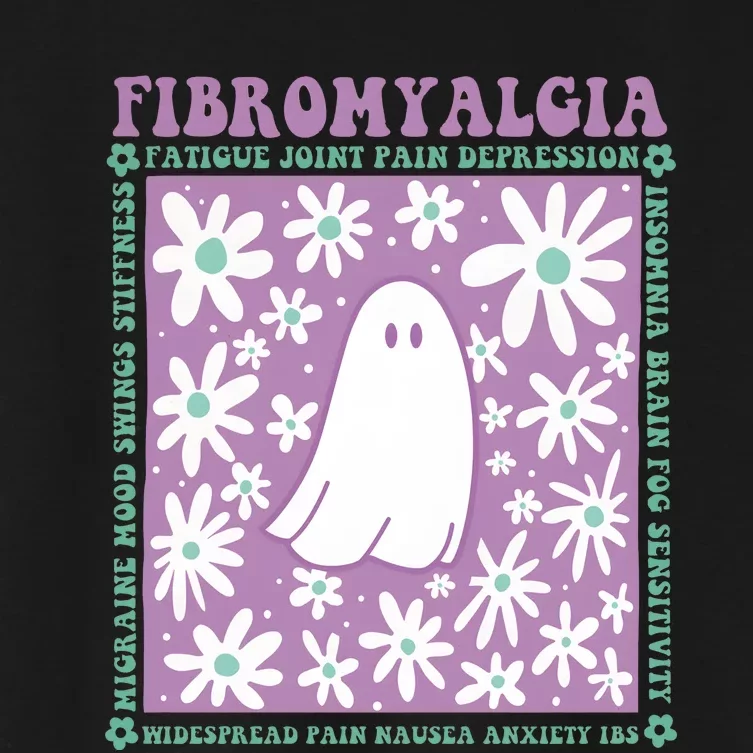 Fibromyalgia Flower Floral Retro Women's Crop Top Tee