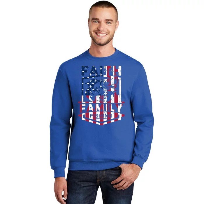 Faith Family Fishing Quotes American Flag Cute Gift Sweatshirt