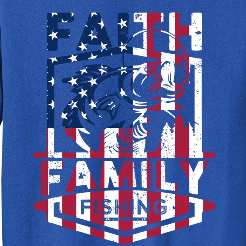 Faith Family Fishing Quotes American Flag Cute Gift Sweatshirt