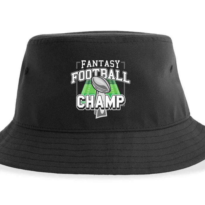 Funny Fantasy Football Champ Tee Fantasy Football Winner Sustainable Bucket Hat