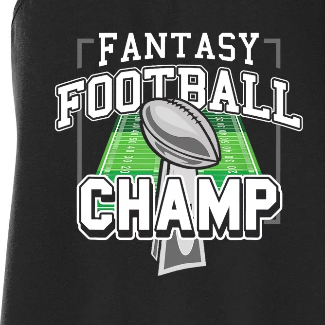 Funny Fantasy Football Champ Tee Fantasy Football Winner Women's Racerback Tank