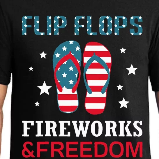 Flip Flops Fireworks And Freedom 4th Of July Pajama Set