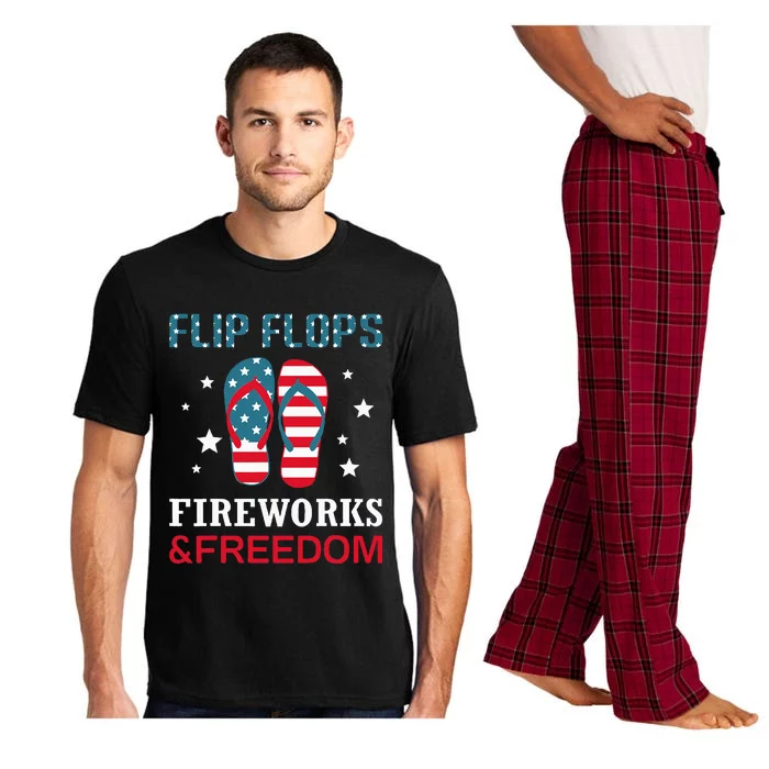 Flip Flops Fireworks And Freedom 4th Of July Pajama Set