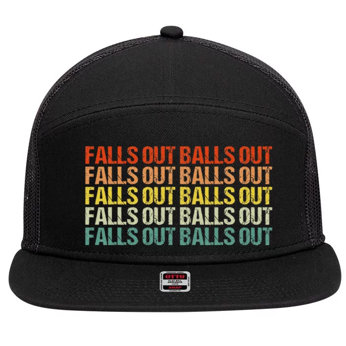 Funny Football Falls Out Balls Out Football Vintage Retro 7 Panel Mesh Trucker Snapback Hat