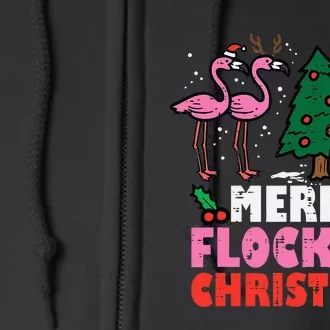 Festive Flamingo Flock Hilarious Christmas Celebration Full Zip Hoodie