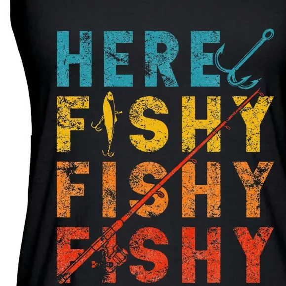 Fisher Fish Fishermen Bait Fishing Rod Ladies Essential Flowy Tank