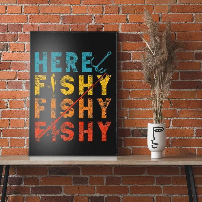 Fisher Fish Fishermen Bait Fishing Rod Poster