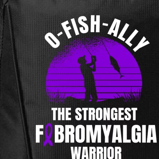 Funny Fishing Fibromyalgia Warrior Fisher Purple Ribbon Gift City Backpack