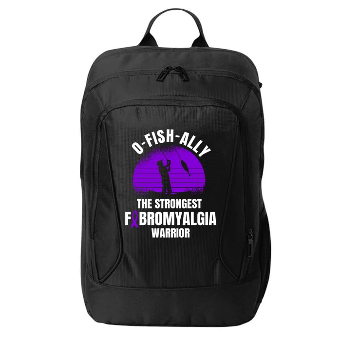 Funny Fishing Fibromyalgia Warrior Fisher Purple Ribbon Gift City Backpack