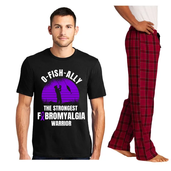 Funny Fishing Fibromyalgia Warrior Fisher Purple Ribbon Gift Pajama Set