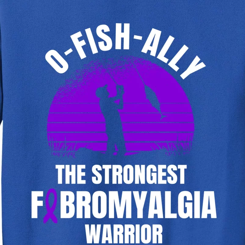 Funny Fishing Fibromyalgia Warrior Fisher Purple Ribbon Gift Tall Sweatshirt